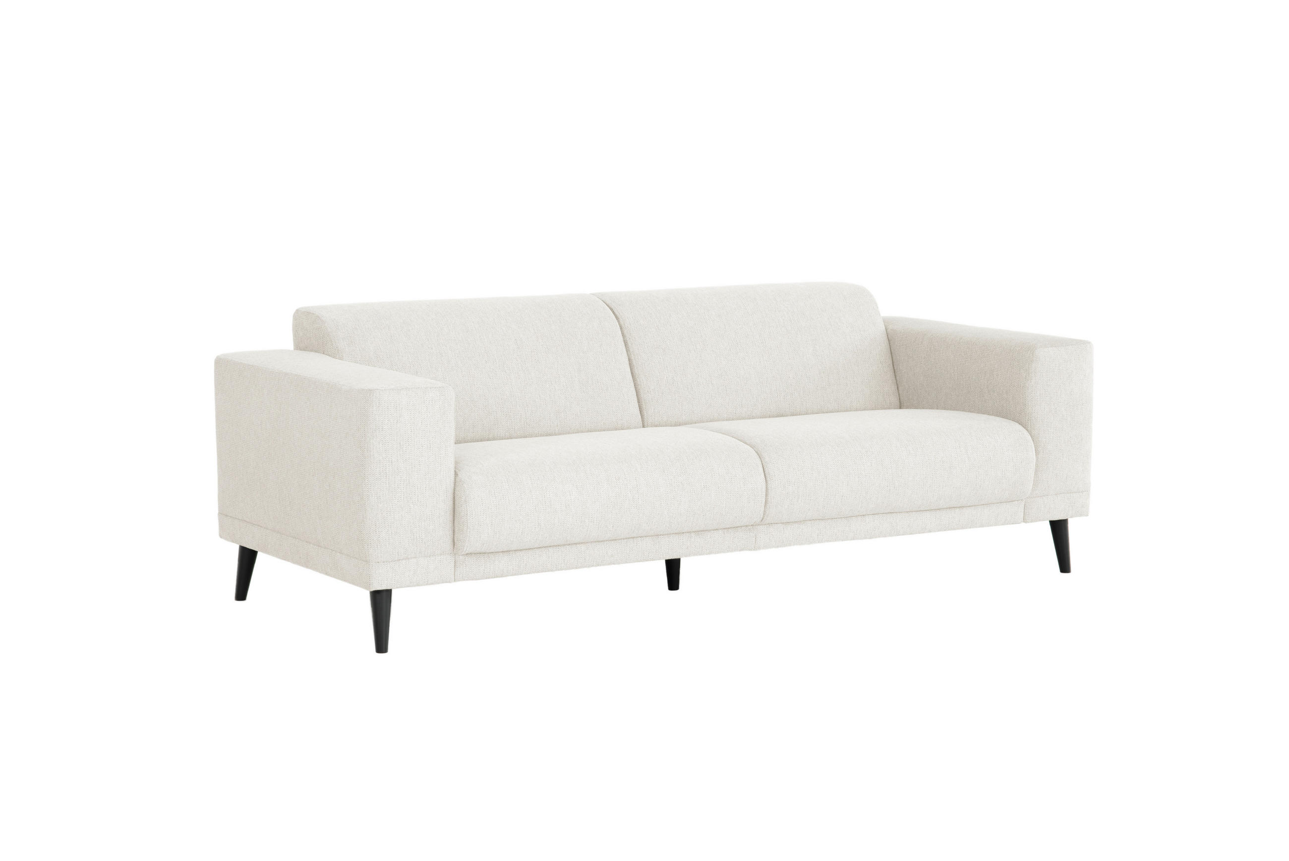 3-SITZER-SOFA Webstoff Weiß  - Schwarz/Weiß, Design, Holz/Textil (218/77/93cm) - MID.YOU