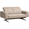 2-SITZER-SOFA in Struktur Sandfarben  - Sandfarben/Schwarz, Design, Textil/Metall (174/76-97/102cm) - Novel