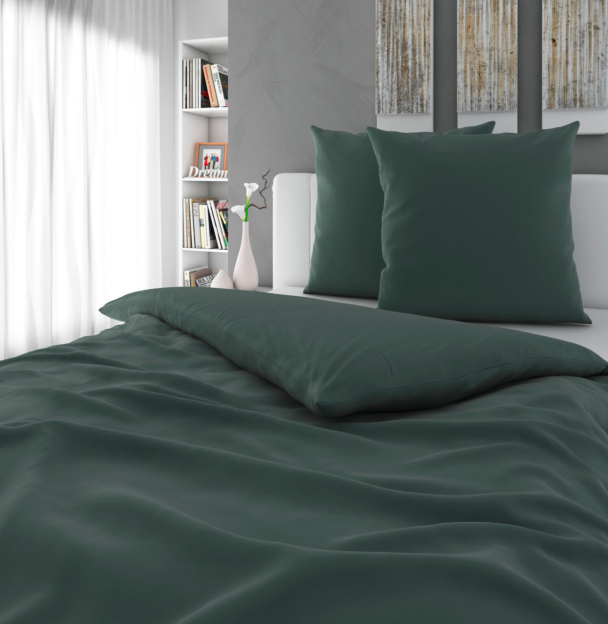 BETTWÄSCHE 200/200 cm  - Dunkelgrün, Textil (200/200cm) - Esposa