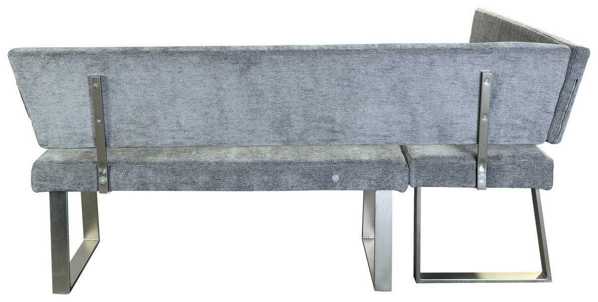 ECKBANK 142,5/187 cm Webstoff Hellgrau   - Hellgrau/Nickelfarben, MODERN, Textil/Metall (142,5/187cm) - MID.YOU