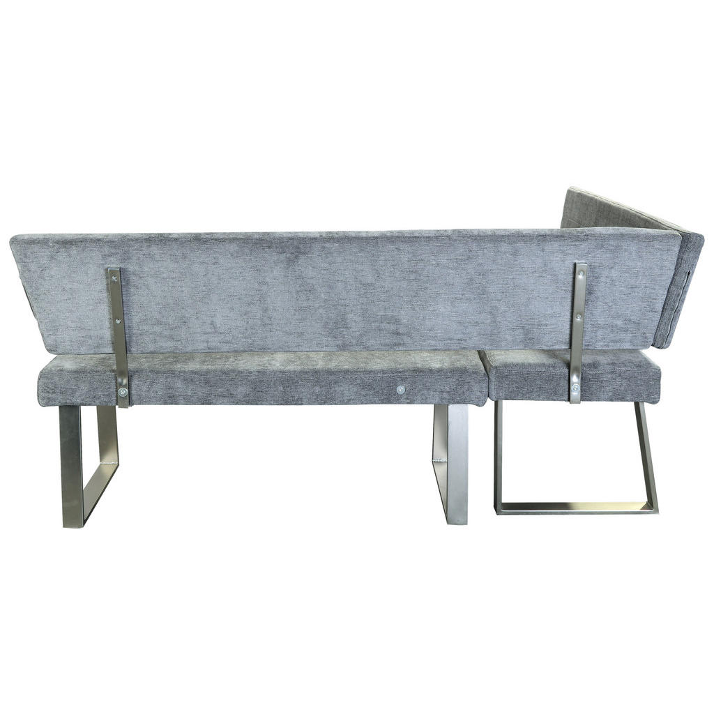 Thumbnail - Mid.you Eckbank, Hellgrau, Metall, Textil, 3-Sitzer, L-Form, nur wie online abgebildet bestellbar, 187x142.5 cm, Esszimm...
