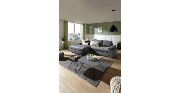 ECKSOFA Grau Flachgewebe  - Chromfarben/Weiß, Design, Kunststoff/Textil (173/294cm) - Carryhome