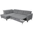 ECKSOFA in Webstoff Grau  216/297 cm  - Schwarz/Grau, Design, Holz/Textil (216/297cm) - Xora