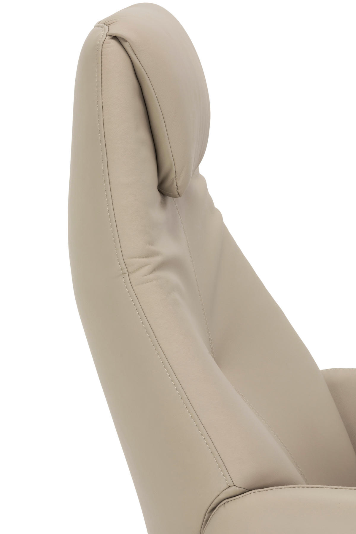 RELAXSESSEL Lederlook Echtleder    - Beige/Schwarz, KONVENTIONELL, Leder/Textil (73/112/86cm) - Livetastic