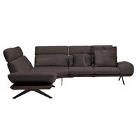 ECKSOFA in Flachgewebe Dunkelbraun  239/270 cm  - Dunkelbraun/Schwarz, Design, Textil/Metall (239/270cm) - Koinor