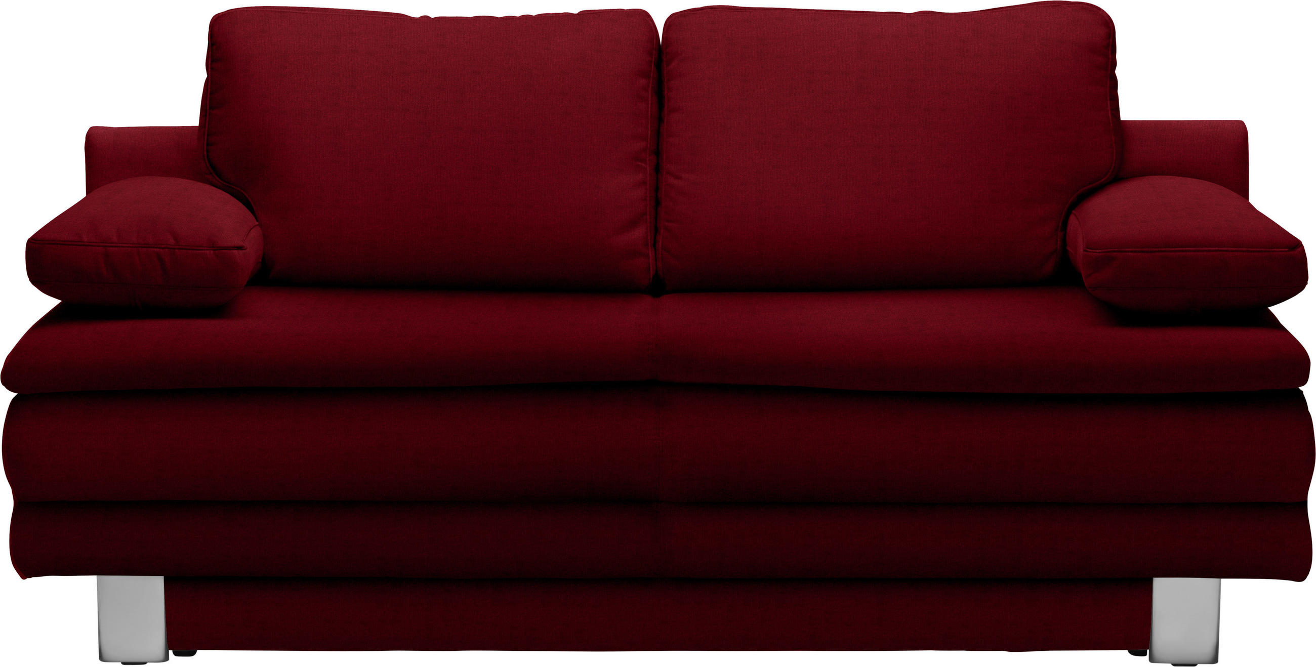 SCHLAFSOFA in Dunkelrot  - Chromfarben/Dunkelrot, Design, Textil/Metall (194/96/86cm) - Novel