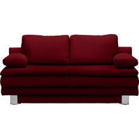 SCHLAFSOFA in Dunkelrot  - Chromfarben/Dunkelrot, Design, Textil/Metall (194/96/86cm) - Novel