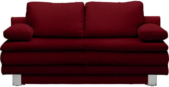 SCHLAFSOFA Dunkelrot - Chromfarben/Dunkelrot, Design, Textil/Metall (194/96/86cm) - Novel
