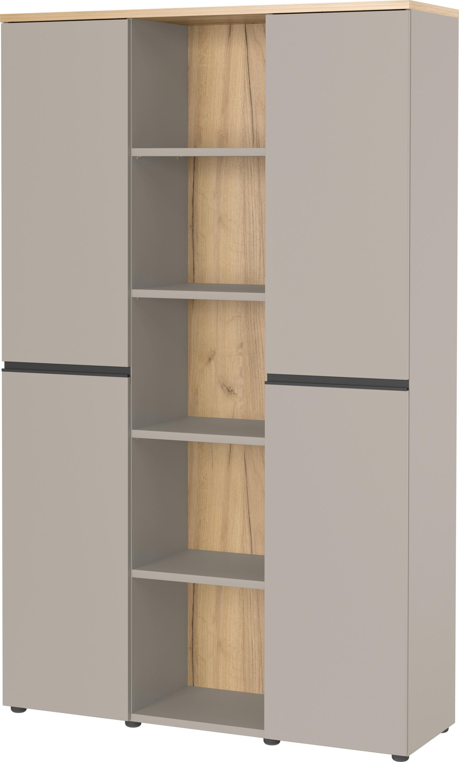 AKTENSCHRANK Grau, Eichefarben  - Eichefarben/Grau, MODERN, Holzwerkstoff (120/197/40cm) - Novel