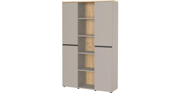 AKTENSCHRANK 120/197/40 cm - Eichefarben/Grau, MODERN, Holzwerkstoff (120/197/40cm) - Novel