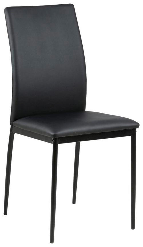 STUHL Lederlook Schwarz  - Schwarz, KONVENTIONELL, Textil/Metall (43,5/92,0/53,0cm) - Livetastic