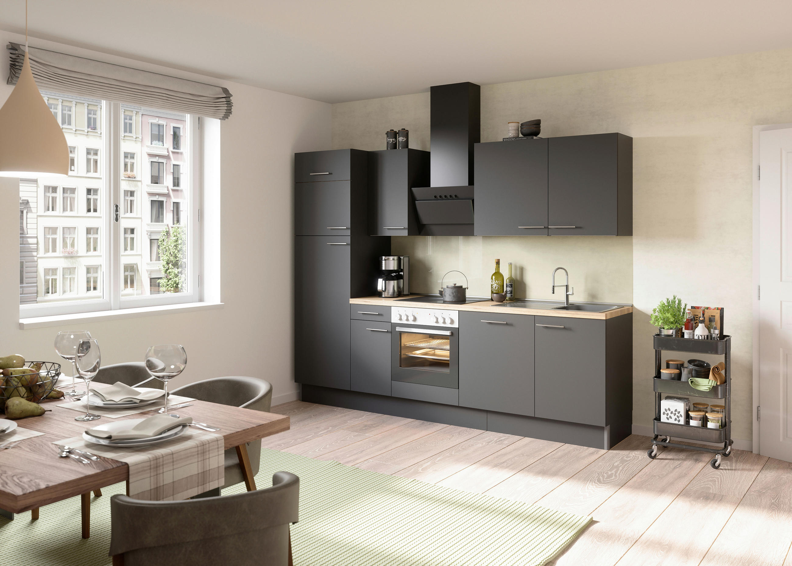 Optifit Küchenleerblock Anthrazit 270 cm