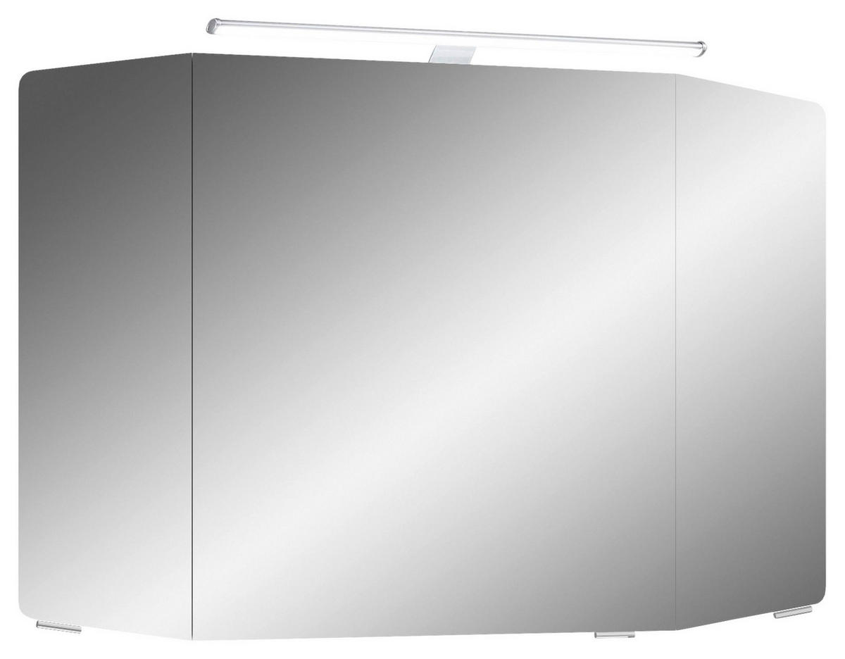 SPIEGELSCHRANK 100/67/17 cm  - Chromfarben/Weiß, KONVENTIONELL, Glas/Holzwerkstoff (100/67/17cm) - Pelipal