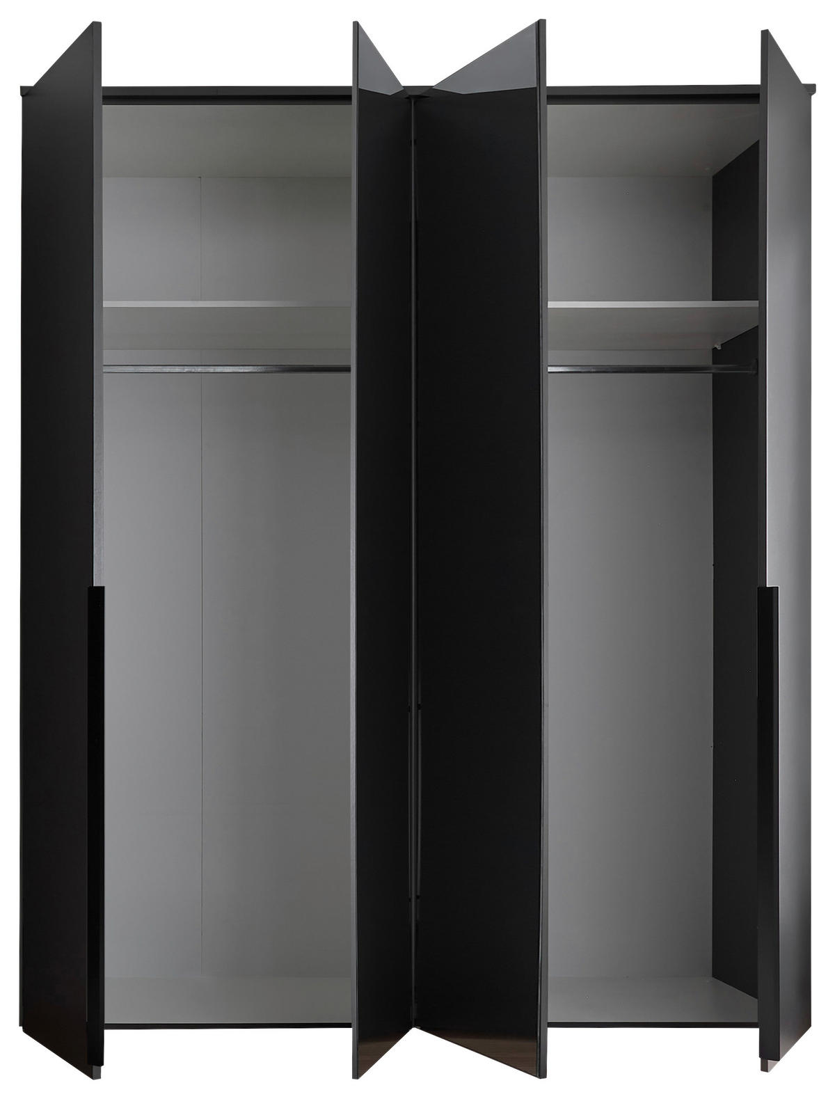 DREHTÜRENSCHRANK 180/225/52 cm 4-türig Graphitfarben  - Graphitfarben/Schwarz, MODERN, Glas/Holzwerkstoff (180/225/52cm) - MID.YOU