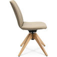 STUHL  in Echtleder pigmentiert Holz, Leder  - Eichefarben/Beige, Design, Leder/Holz (46/82,5-85,25/55cm) - Johann Jakob