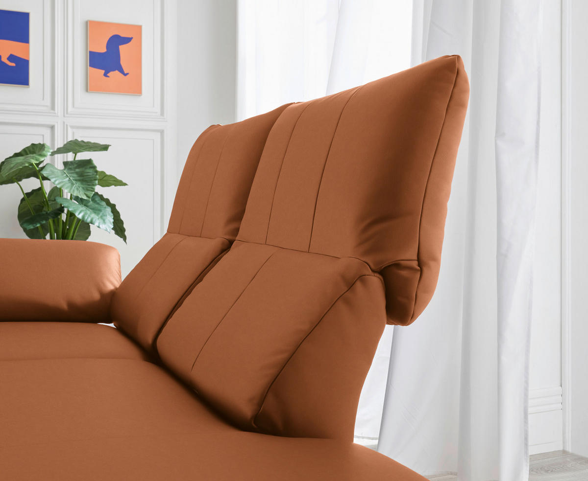 RÉCAMIERE in Echtleder Cognac  - Chromfarben/Cognac, Design, Leder/Metall (209/85-109/95-16cm) - Dieter Knoll