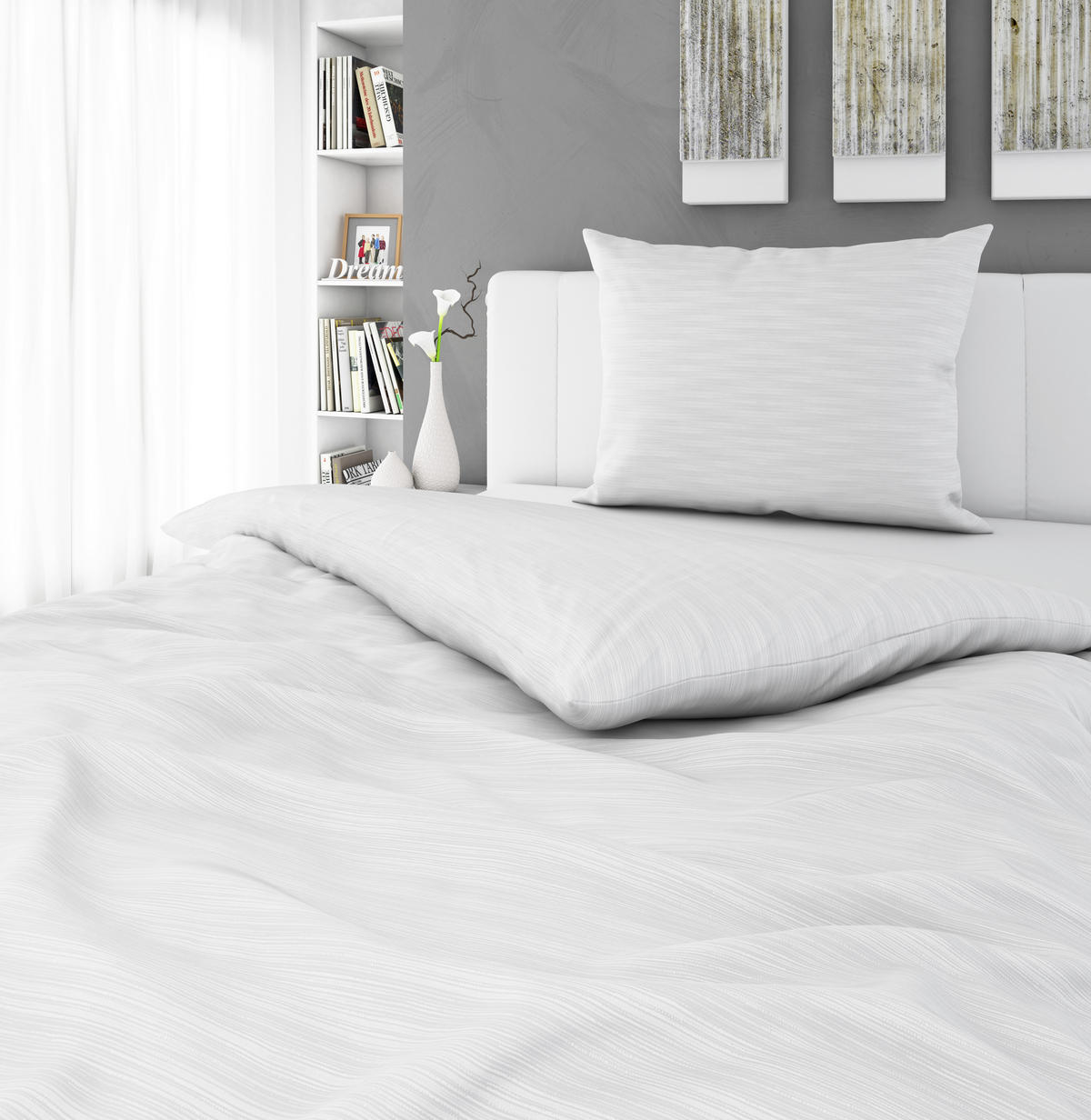 POSTELJNINA AUSTIN 140/200 cm saten krem barve  - krem barve, Basics, tekstil (140/200cm) - Bio:Vio
