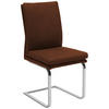 SCHWINGSTUHL  in Stahl Mikrofaser  - Chromfarben/Dunkelbraun, Design, Textil/Metall (47/100/64cm) - Novel