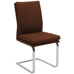 SCHWINGSTUHL  in Stahl Mikrofaser  - Chromfarben/Dunkelbraun, Design, Textil/Metall (47/100/64cm) - Novel