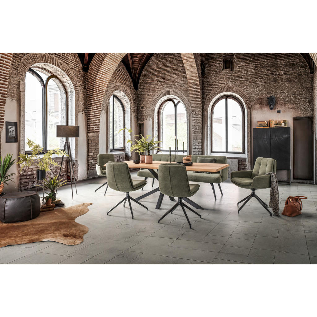 Thumbnail - Johann Jakob Armlehnstuhl, Olivgrün, Textil, Drehkreuz, 63x90x69 cm, Blauer Engel, Goldenes M, Dgm, Oeko-Tex® Standard 1...