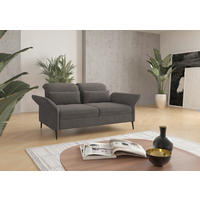 3-SITZER-SOFA Flachgewebe Grau  - Schwarz/Grau, KONVENTIONELL, Textil/Metall (199/92/123cm) - Sit & More
