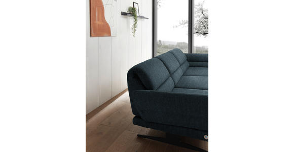 ECKSOFA  in Flachgewebe Petrol  279-327/176-217 cm  - Petrol/Schwarz, Design, Textil/Metall (279-327/176-217cm) - Dieter Knoll