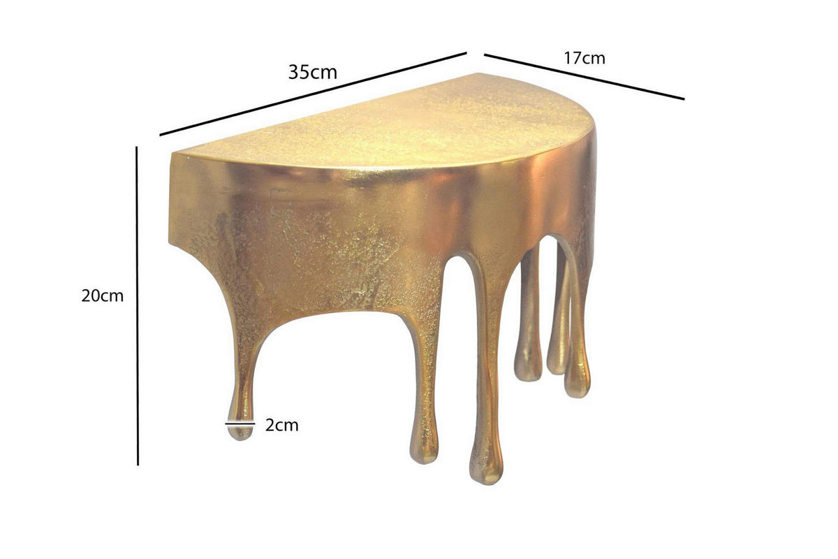 WANDREGAL 35/20/17 cm  - Goldfarben, Design, Metall (35/20/17cm) - Livetastic