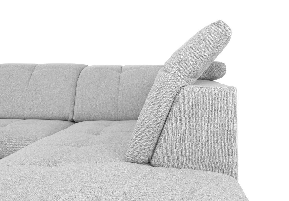 WOHNLANDSCHAFT Hellgrau  - Hellgrau/Grau, Design, Textil/Metall (173/328/215cm) - MID.YOU