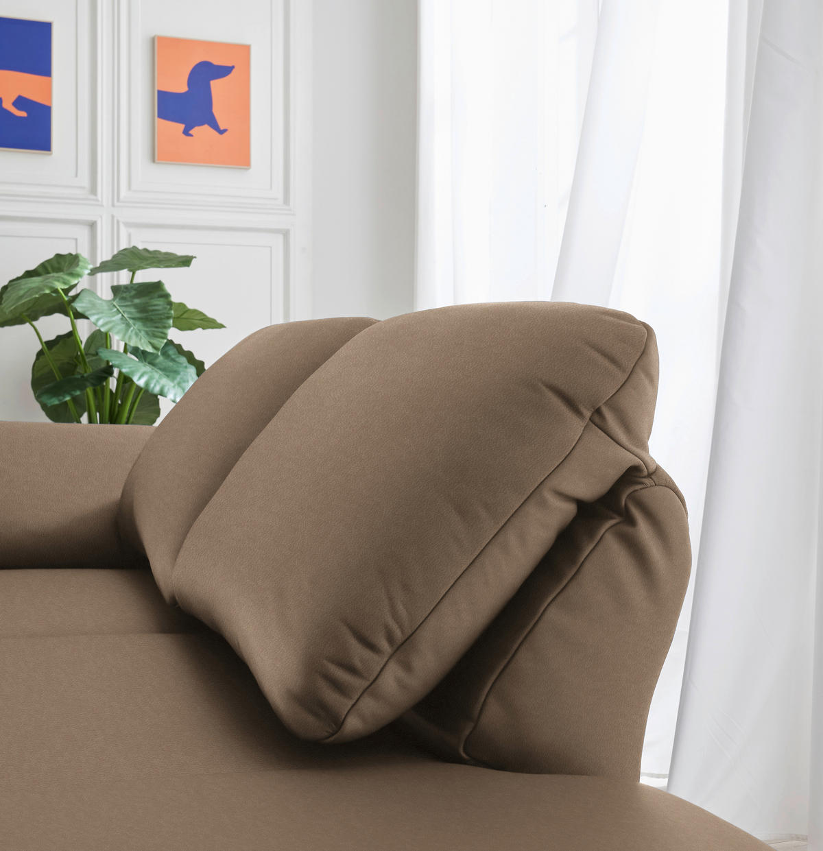 RÉCAMIERE in Echtleder Hellbraun  - Chromfarben/Hellbraun, Design, Leder/Metall (209/85-109/95-16cm) - Dieter Knoll