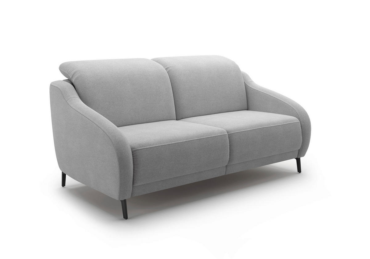 2,5-SITZER Mikrofaser Grau  - Schwarz/Grau, MODERN, Textil/Metall (172/93/104cm) - Sit & More