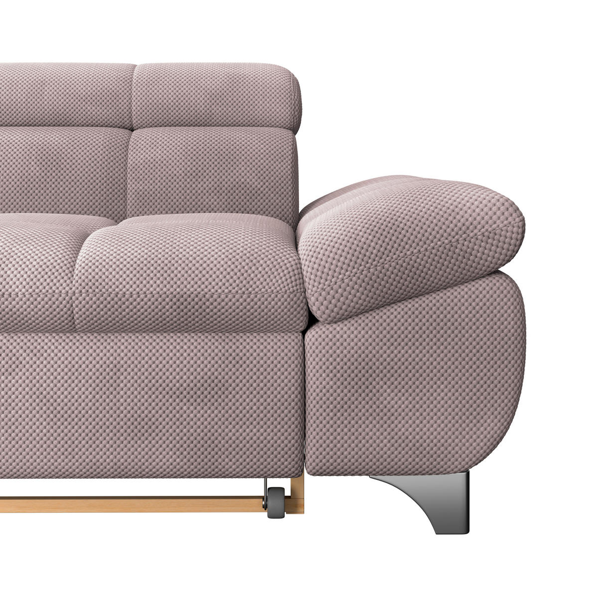 ECKSOFA Rosa Chenille  - Chromfarben/Rosa, KONVENTIONELL, Textil/Metall (234/312cm) - Livetastic