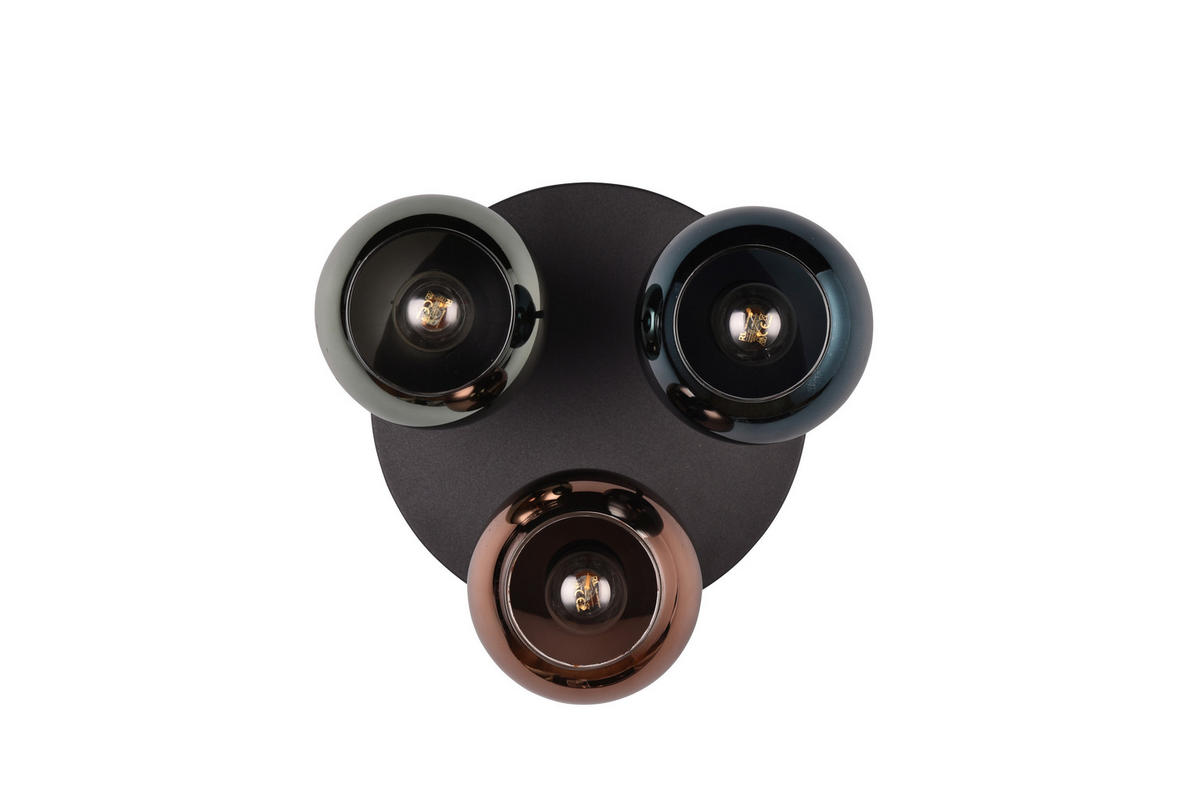 TAKLAMPA Sheldon 33/20 cm  - blå/multicolor, Design, metall/glas (33/20cm)