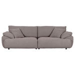 BIGSOFA in Plüsch Grau  - Schwarz/Grau, MODERN, Kunststoff/Textil (290/68/117cm) - Carryhome