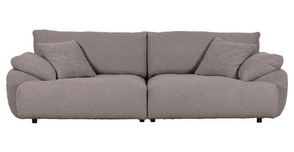 BIGSOFA in Plüsch Grau  - Schwarz/Grau, MODERN, Kunststoff/Textil (290/68/117cm) - Carryhome