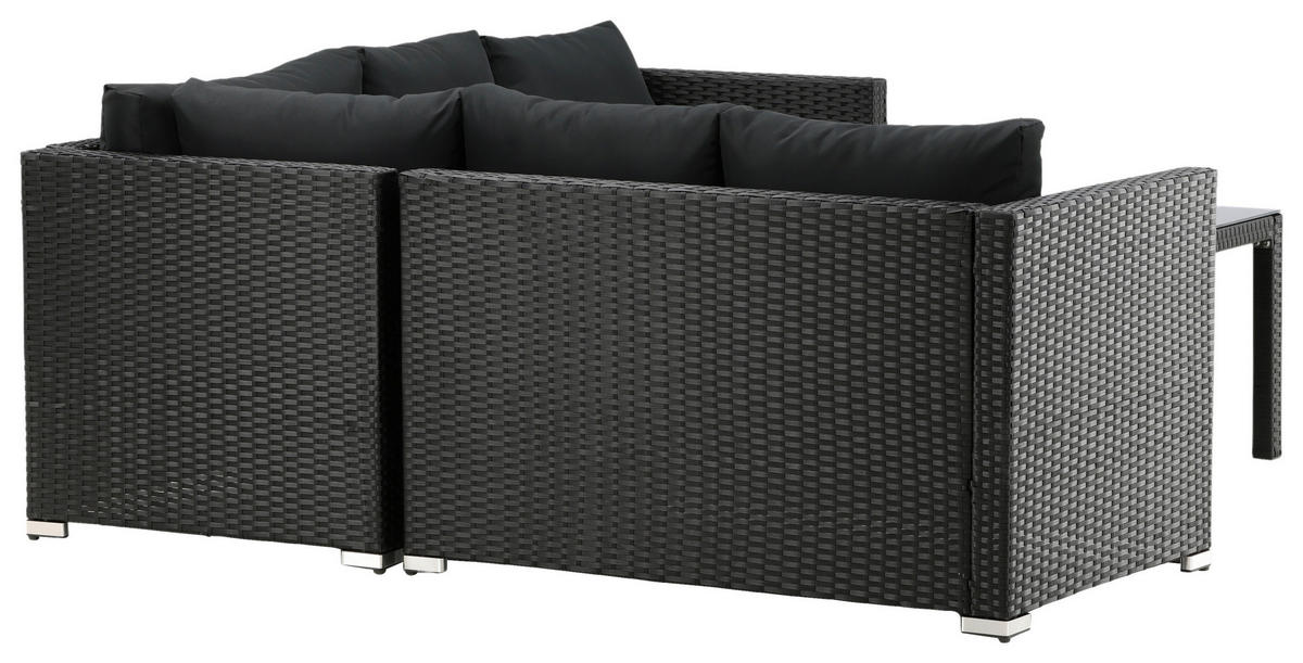 LOUNGEGRUPP  - svart, Klassisk, glas/textil - Gardenson