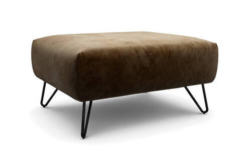 HOCKER in Textil Braun  - Schwarz/Braun, Design, Textil/Metall (90/70/46cm) - SENSOO