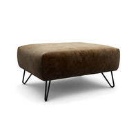 HOCKER in Textil Braun  - Schwarz/Braun, Design, Textil/Metall (90/70/46cm) - SENSOO