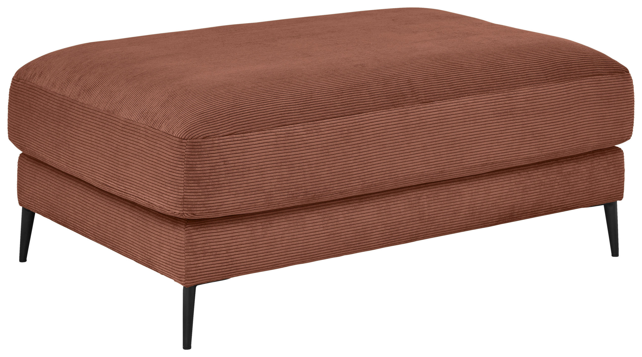 HOCKER in Textil Rostfarben  - Rostfarben/Schwarz, Design, Textil/Metall (120/43/90cm) - Dieter Knoll