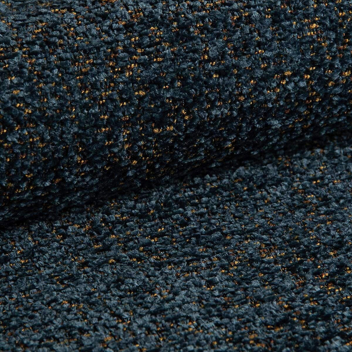 SCHLAFSOFA Chenille Blau  - Blau/Schwarz, Basics, Kunststoff/Textil (207/89/105cm) - Livetastic