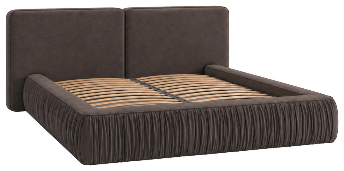 POLSTERBETT Lattenrost, Bettkasten Braun 180/200 cm  - Schwarz/Braun, MODERN, Holz/Kunststoff (180/200cm) - MID.YOU