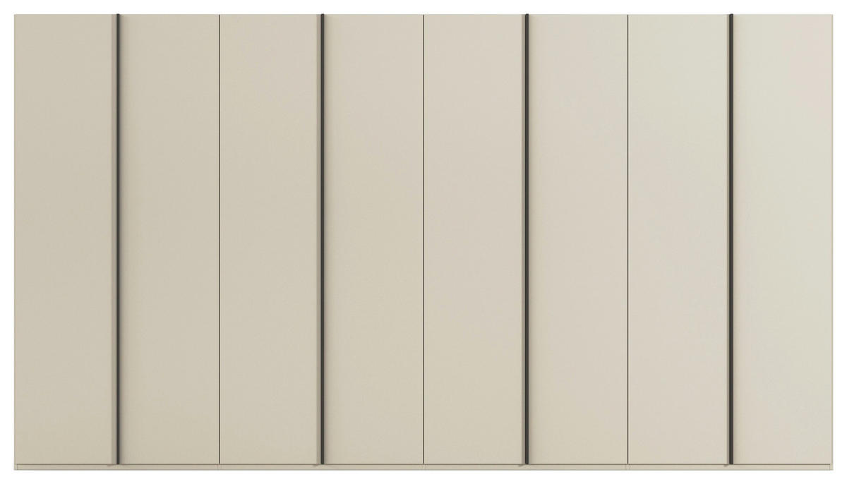 DREHTÜRENSCHRANK 400/235/61 cm,  in Champagner, 8-türig  - Champagner/Graphitfarben, Basics, Holzwerkstoff/Metall (400/235/61cm) - Novel
