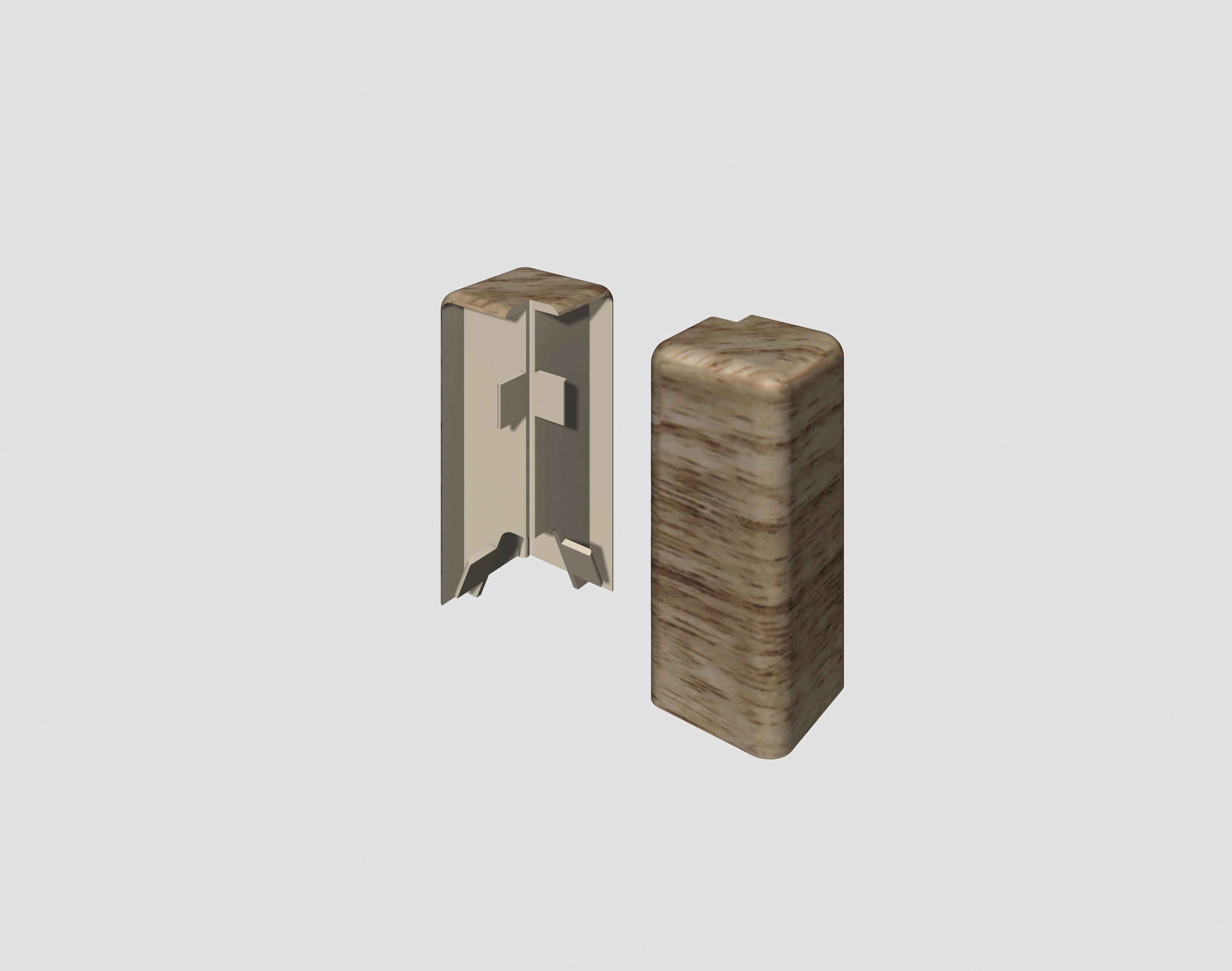 AUßENECKE Braun, Eichefarben  - Eichefarben/Braun, KONVENTIONELL, Kunststoff (1.6/0.7/5.9cm) - Egger Holzwerkstoffe