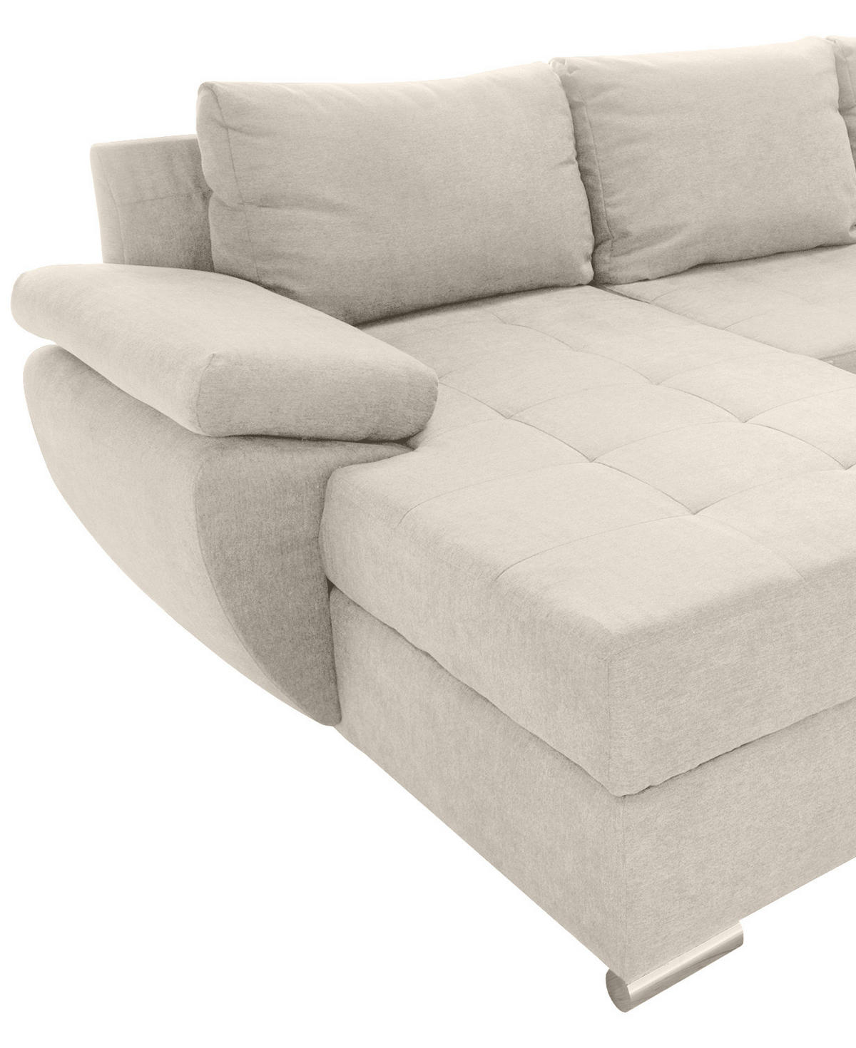 SEDACIA SÚPRAVA, krémová - krémová/chrómová, Konventionell (157/305/219cm) - Livetastic