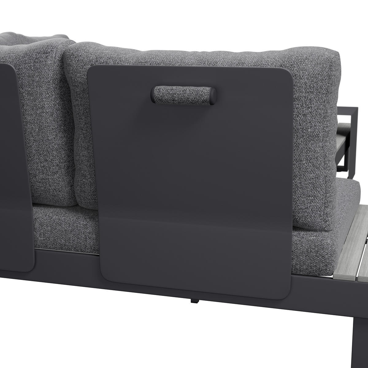 LOUNGEGARNITUR 245/329 cm Aluminium  - Dunkelgrau/Anthrazit, MODERN, Kunststoff/Textil (245/329cm) - Ambia Garden