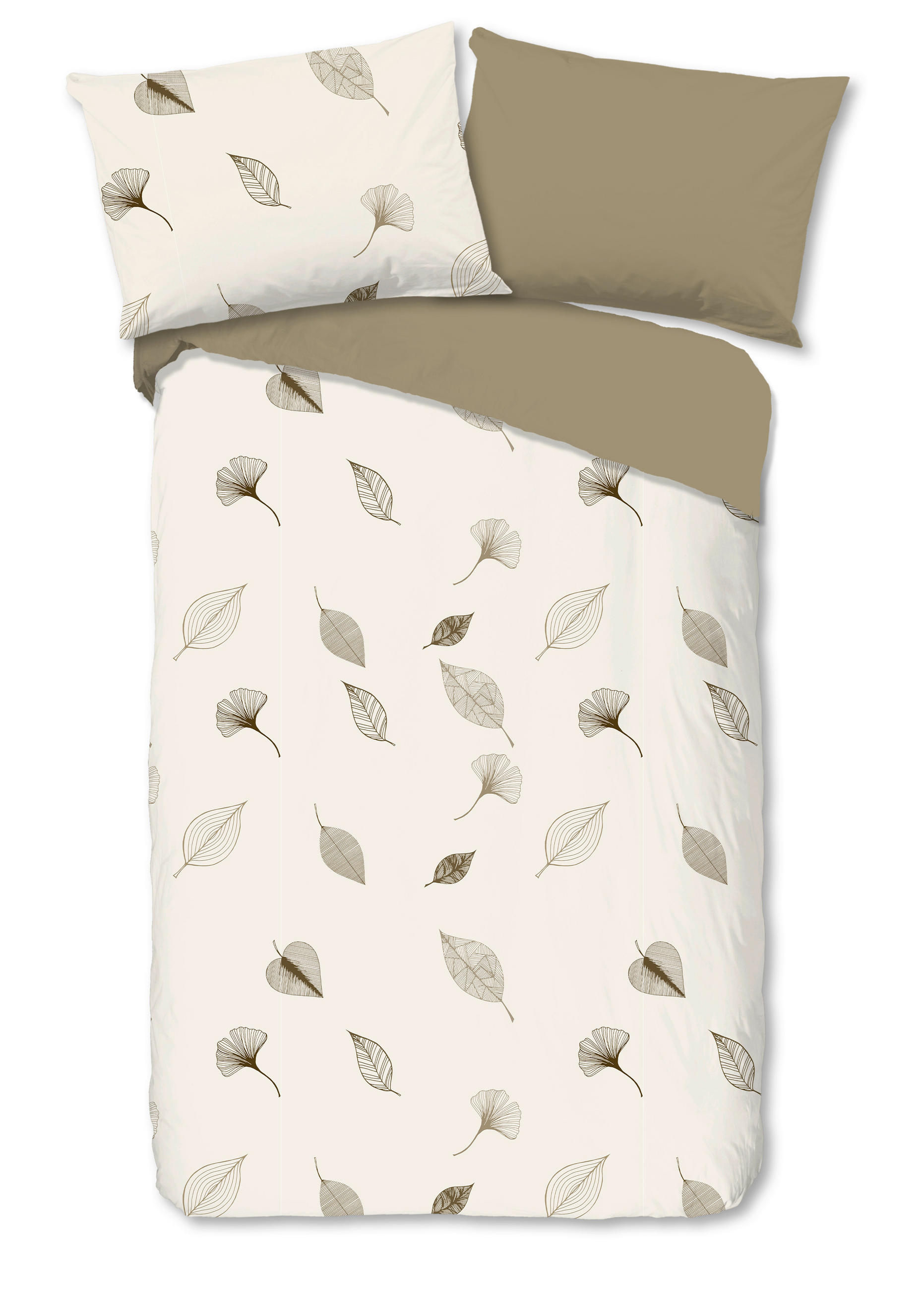 WENDEBETTWÄSCHE 2-teilig Good Morning Renforcé 140/200 cm  - Perlmutt/Braun, Basics, Textil (140/200cm)
