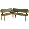 ECKBANK 155/195 cm Webstoff Grün, Eichefarben Eiche vollmassiv   - Eichefarben/Grün, KONVENTIONELL, Holz/Textil (155/195cm) - Linea Natura