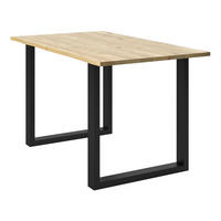 Masă din lemn, metal, 140/80/76 cm,   - culoare lemn stejar/negru, Modern, lemn/metal (140/80/76cm) - MID.YOU