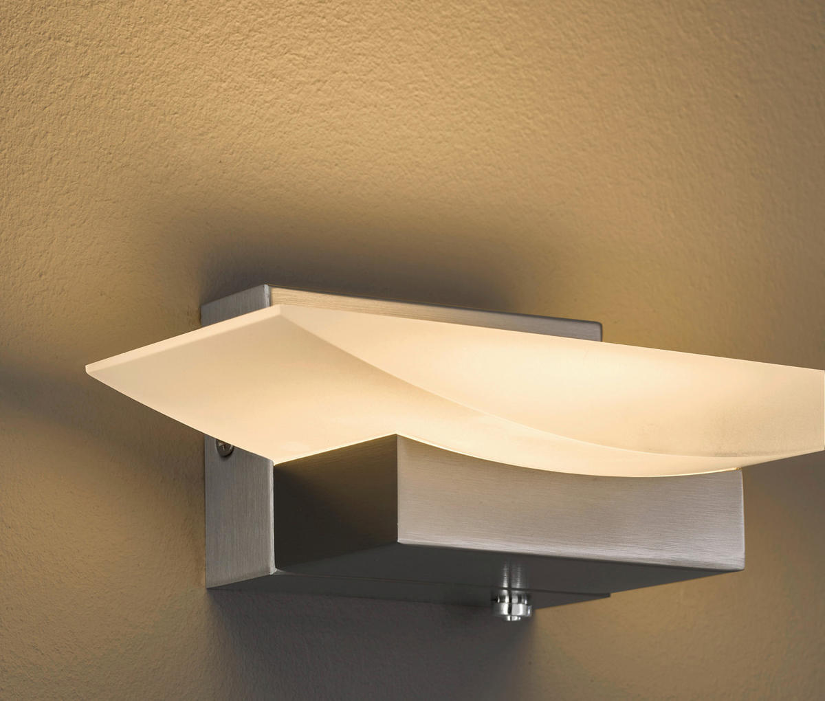 LED-WANDLEUCHTE - Nickelfarben, Design, Glas/Metall (30/6/6cm) - Fischer & Honsel