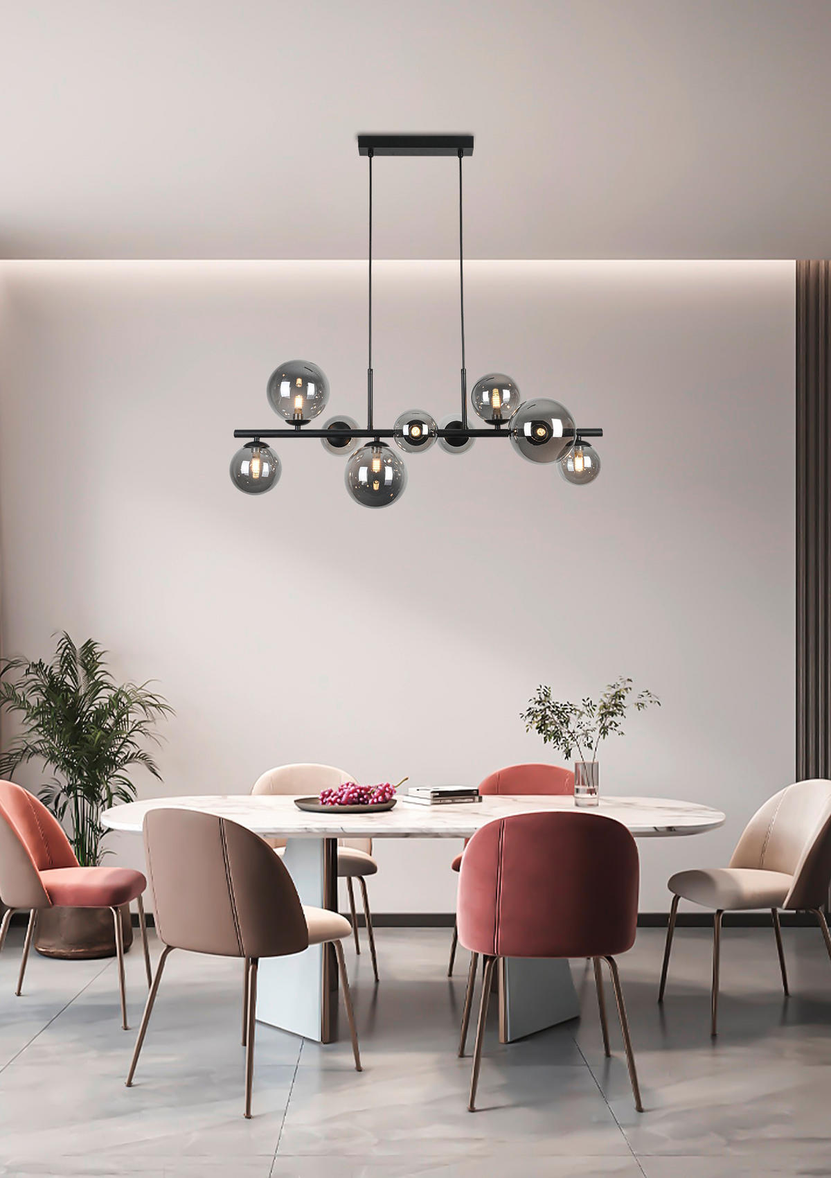 LUSTER    90/30/120 cm    - crna, Konvencionalno, staklo/metal (90/30/120cm) - Dieter Knoll