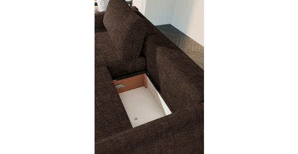 2,5-SITZER in Velours Braun - Schwarz/Braun, Design, Kunststoff/Textil (240/70/125cm) - Xora